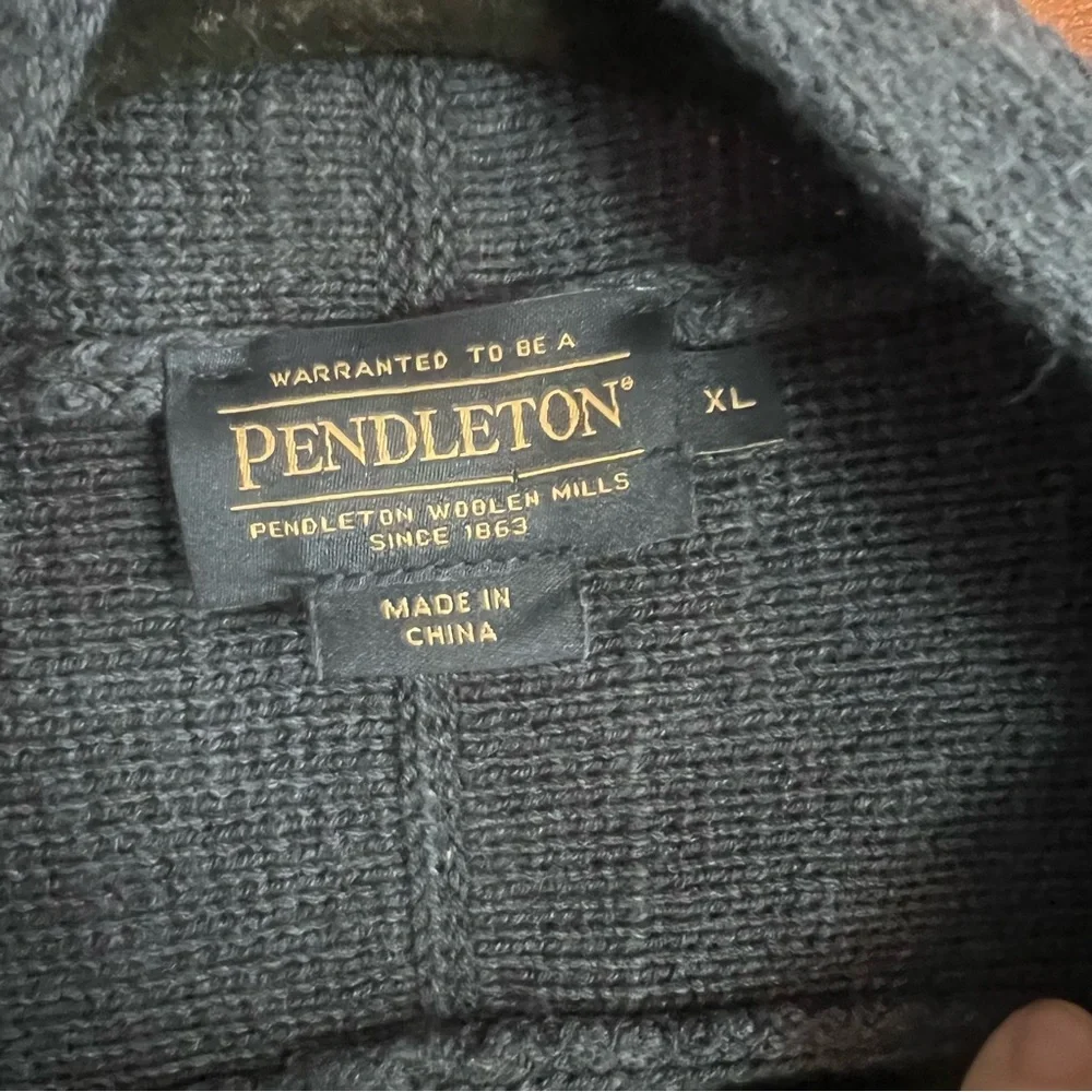 Pendleton Blue and Orange Patterned Cardigan - Picture 8 of 15